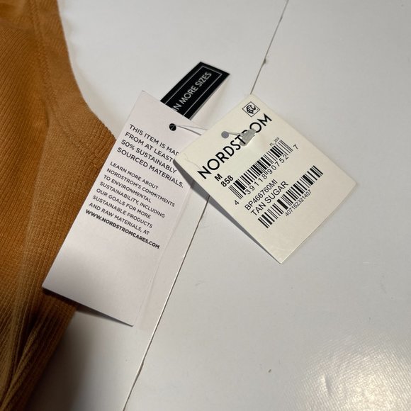 NWT bp 'Tan Sugar' Coloured Ribbed Cropped Halter Top Size Medium - Picture 5 of 9